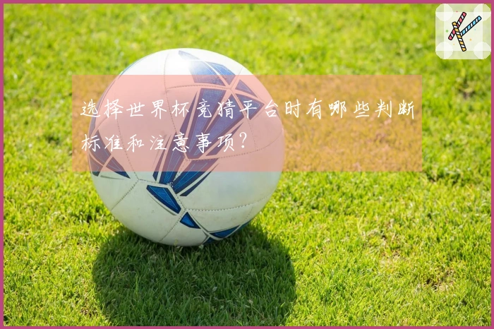 选择世界杯竞猜平台时有哪些判断标准和注意事项？
